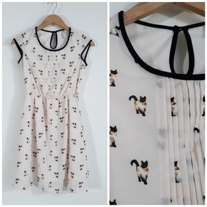 Siamese Cat Print Xhileration Dress